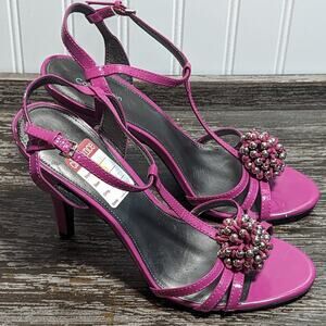 Calvin Klein Women's Magenta T-Strap Heeled Dress Shoes Size 10 M